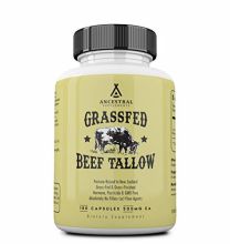 Best Before December 2023 - Ancestral Supplements - Grass Fed Beef Tallow (from Suet) 180caps 500mg